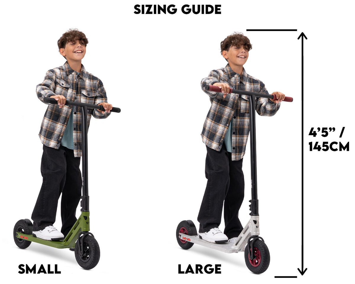 Sizing Guide for Triad Shape Shifter Pro Dirt Scooter