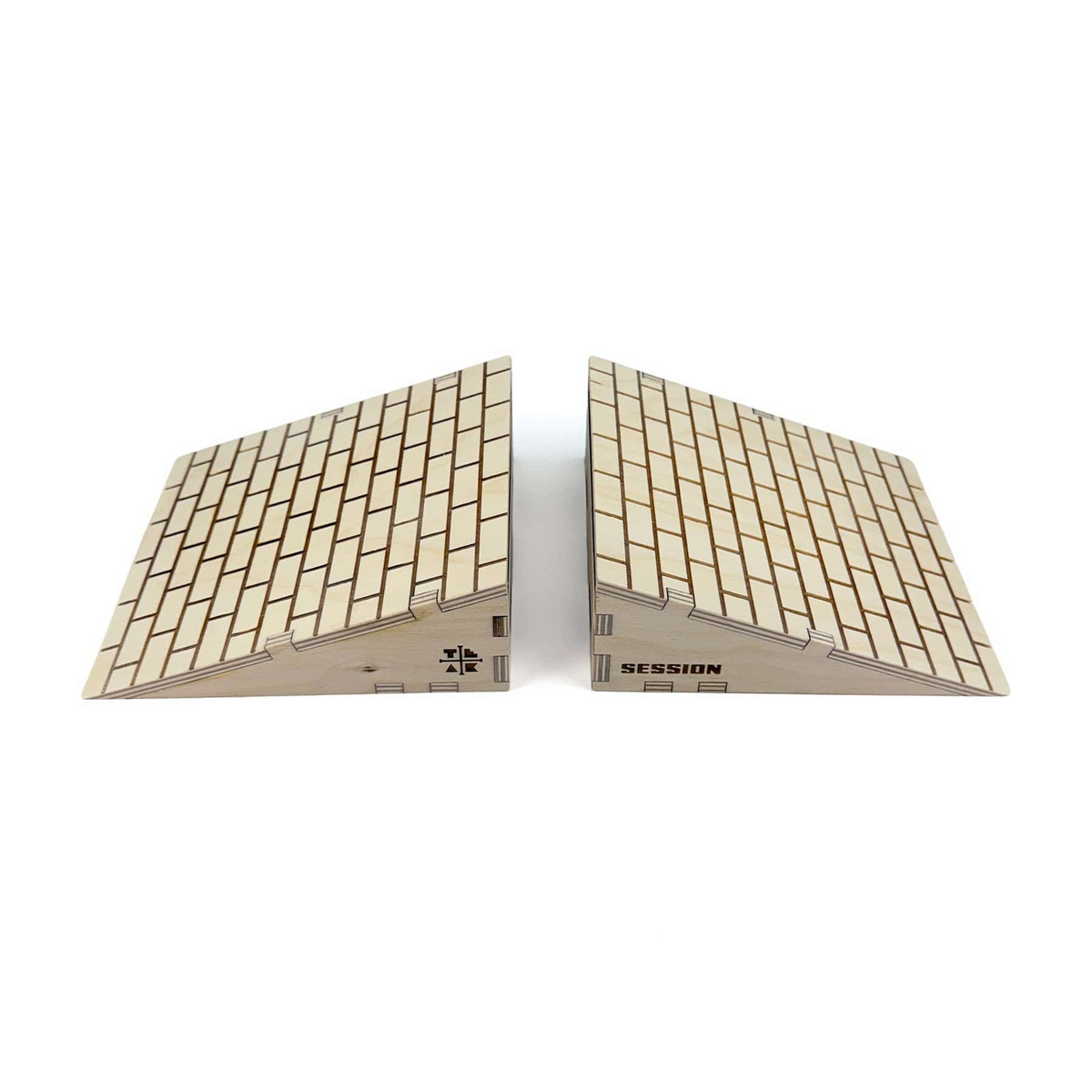 Teak Tuning Fingerboard Ramp - Wooden Kicker w/ Brick Texture