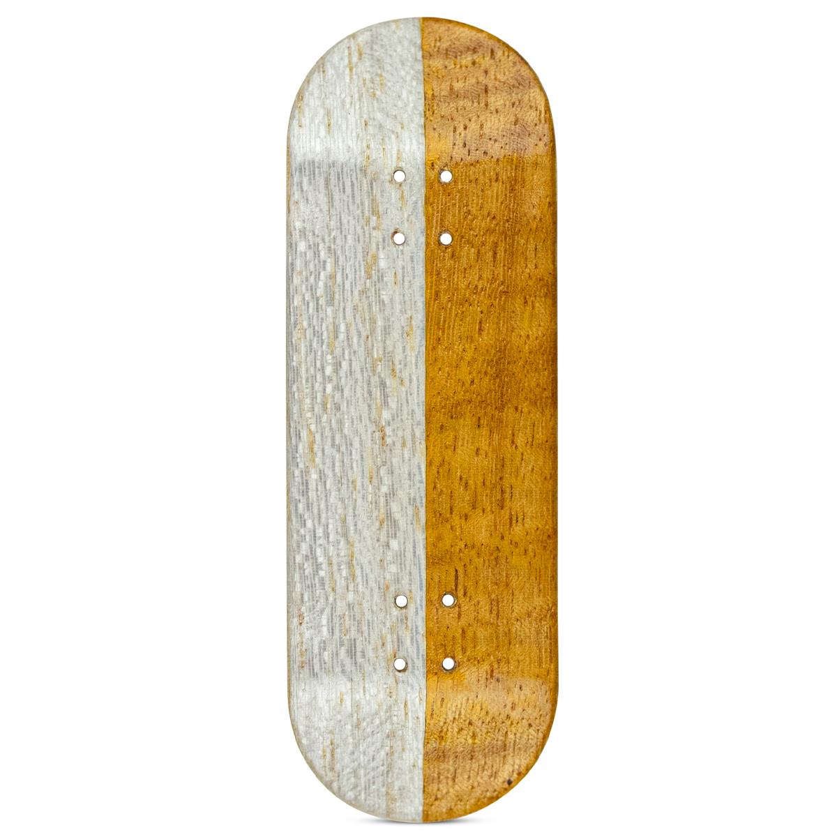 8THREE8 Fingerboard Deck - Wood and White Split Ply