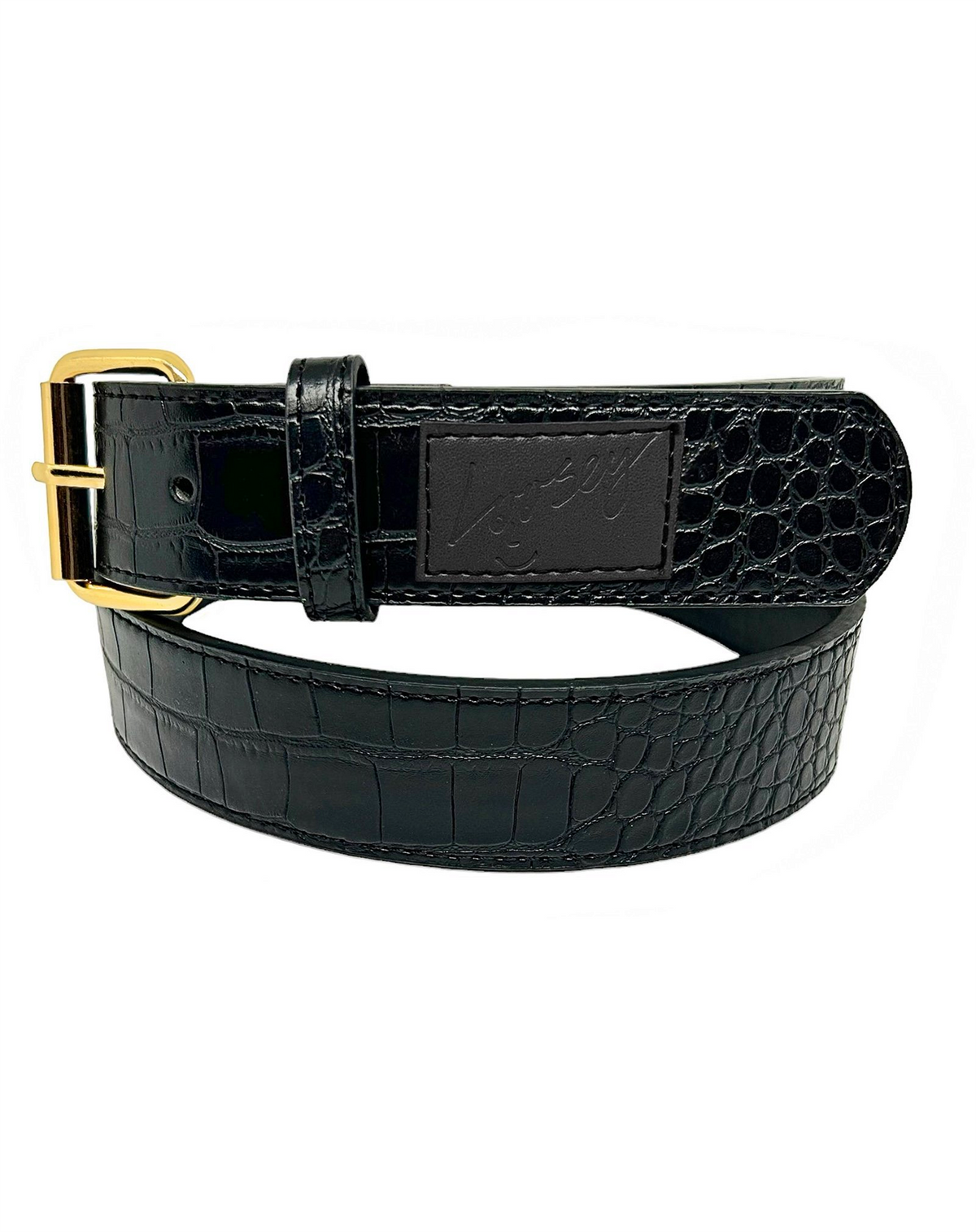 Loosey Black Croc Skin Belt