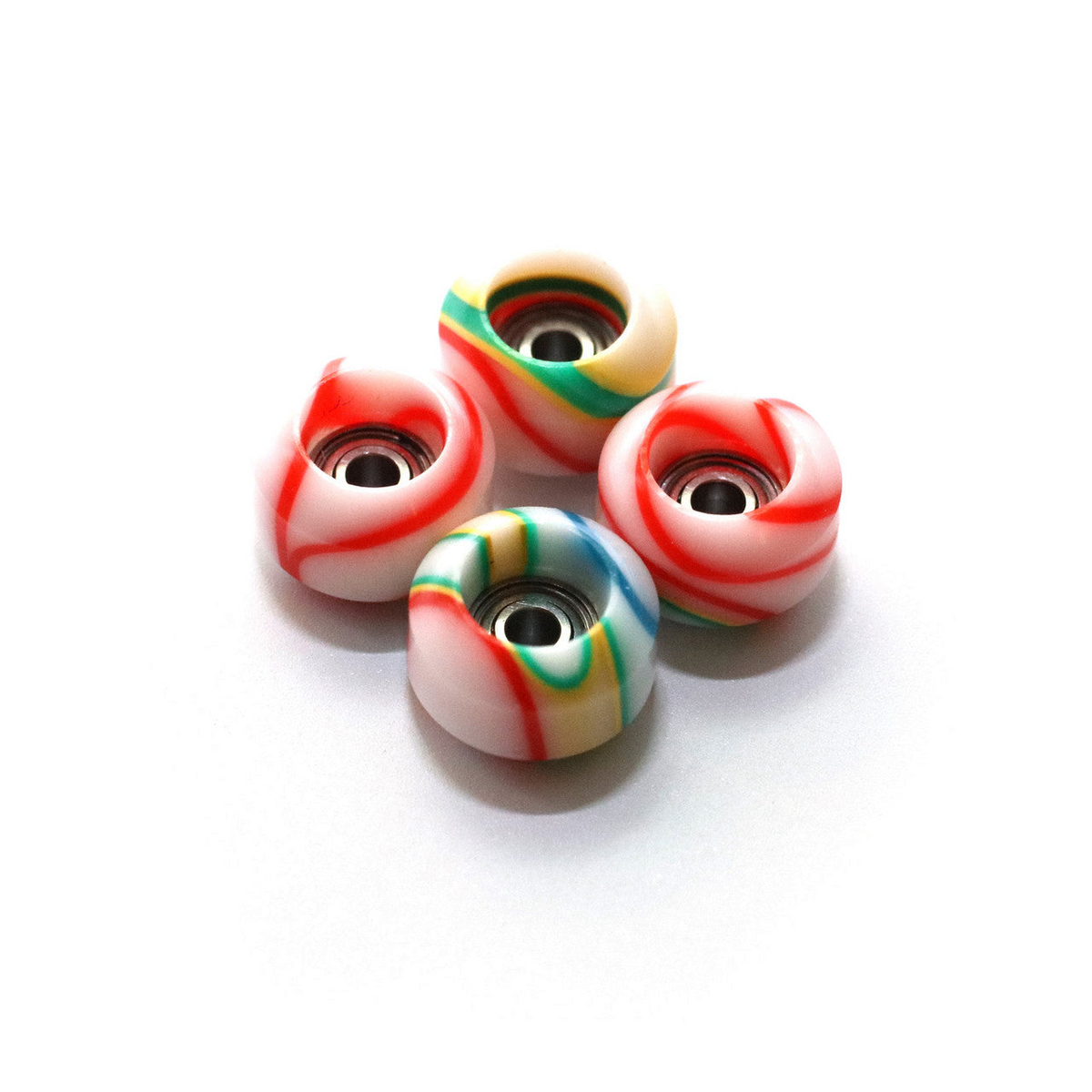 FlatFace Street Shape Fingerboard Wheels - Candy Swirl