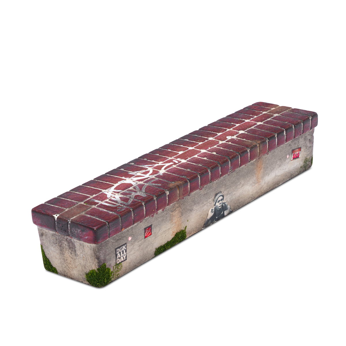 High Level Ramps Fingerboard Ramp - Cement Brick Ledge w/ Graffiti