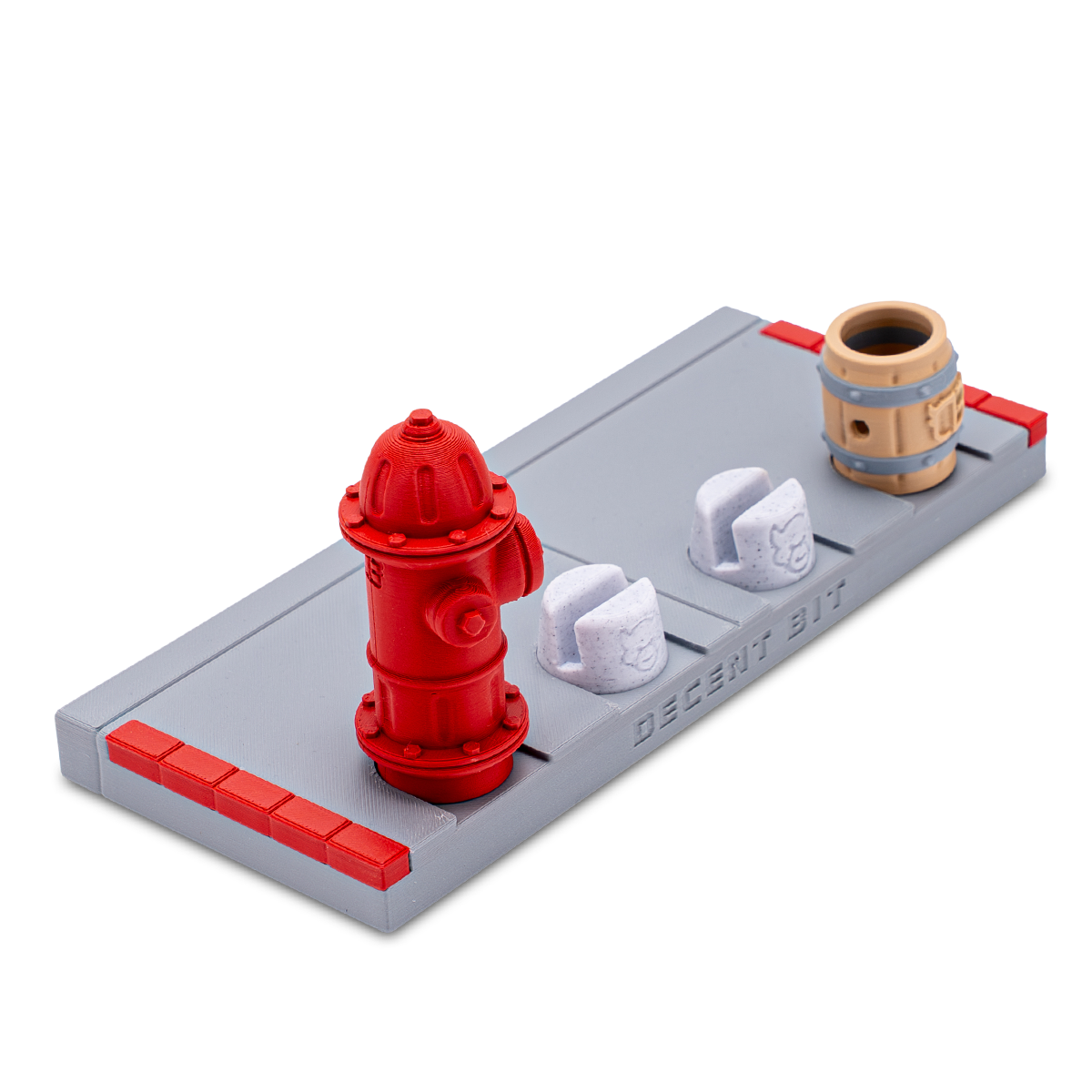 DecentBit Fingerboard Ramp - Sidewalk Stand w/Hydrant and Barrel
