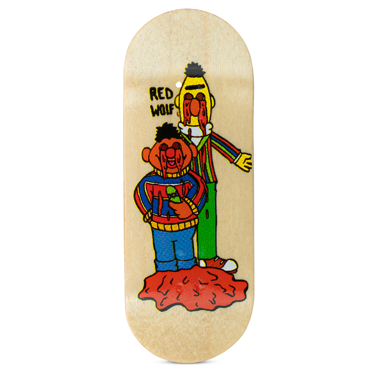 Red Wolf Fingerboard Deck - Bert and Ernie
