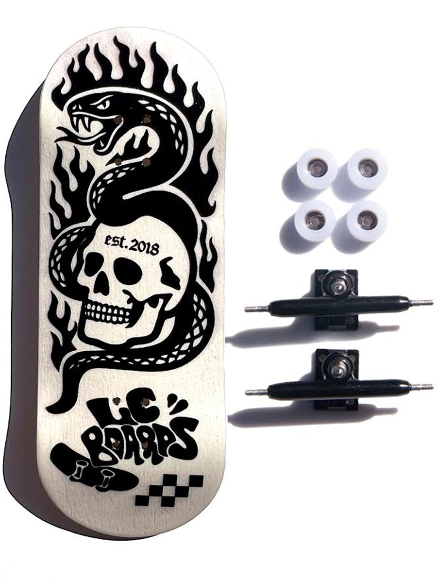 LC Boards Fingerboard Complete - Skull Graphic