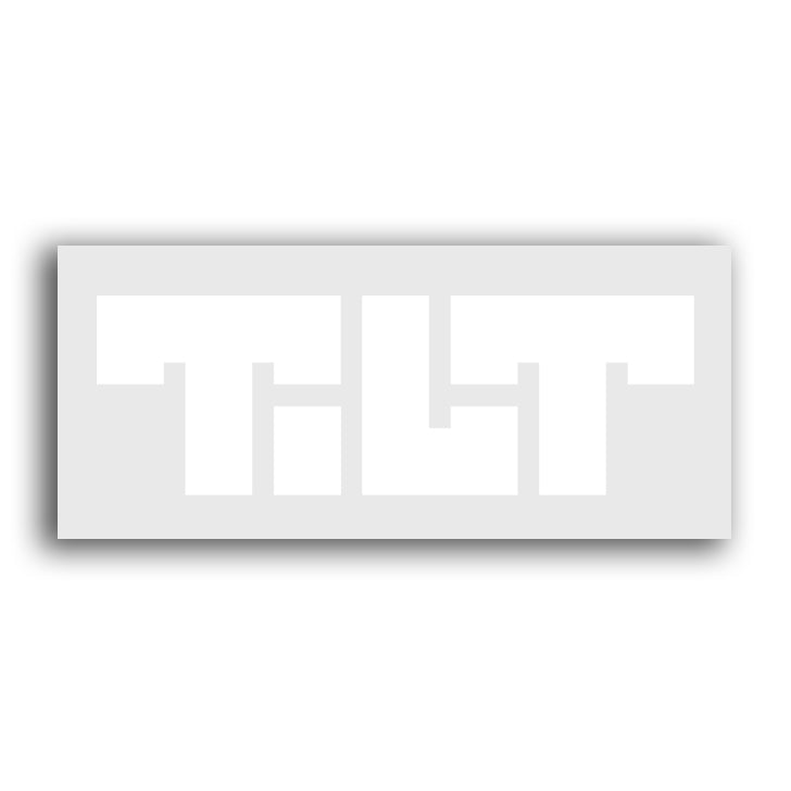 Etiqueta engomada de la etiqueta del logotipo del bloque de inclinación