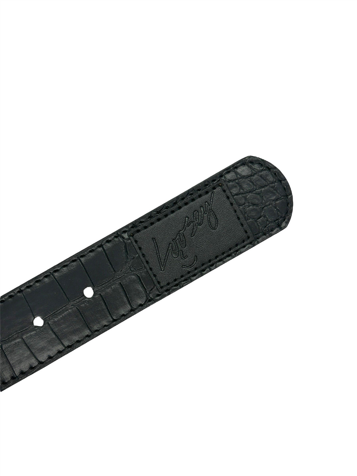 Loosey Black Croc Skin Belt