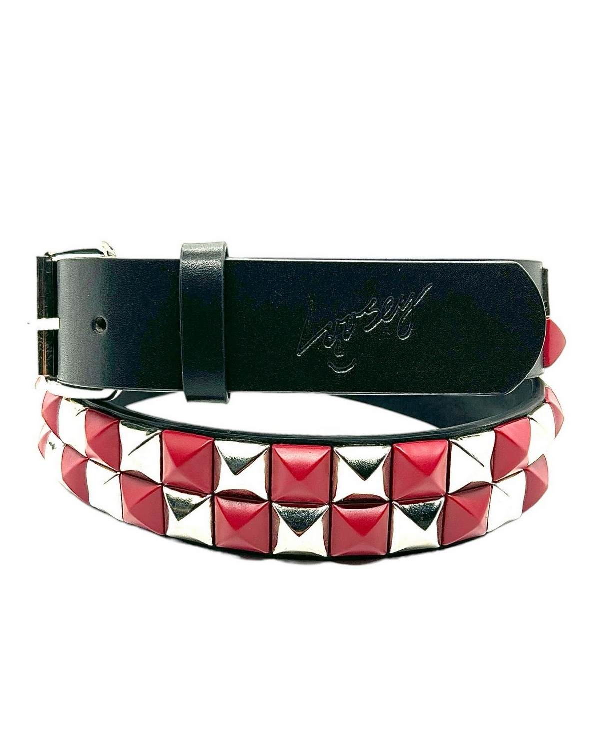 Loosey Red Checkered Stud Belt